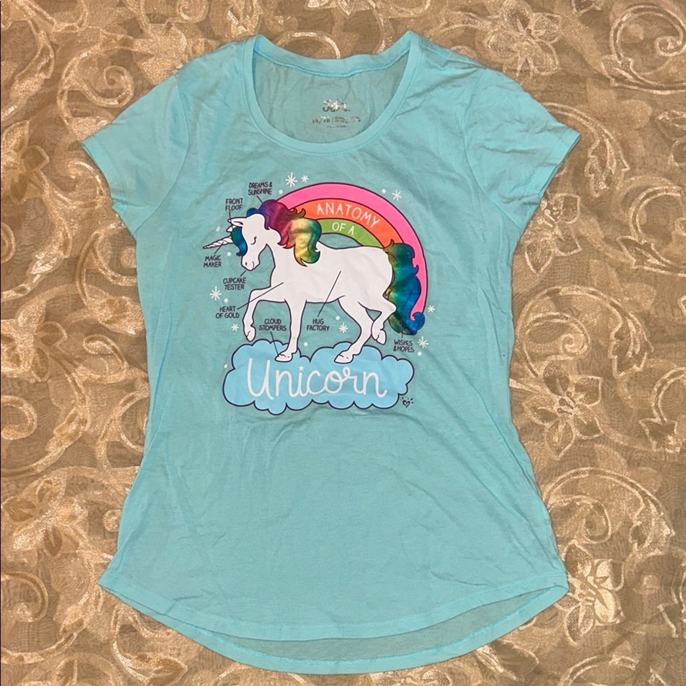 Unicorn Anatomy Kids T-Shirt - Blue